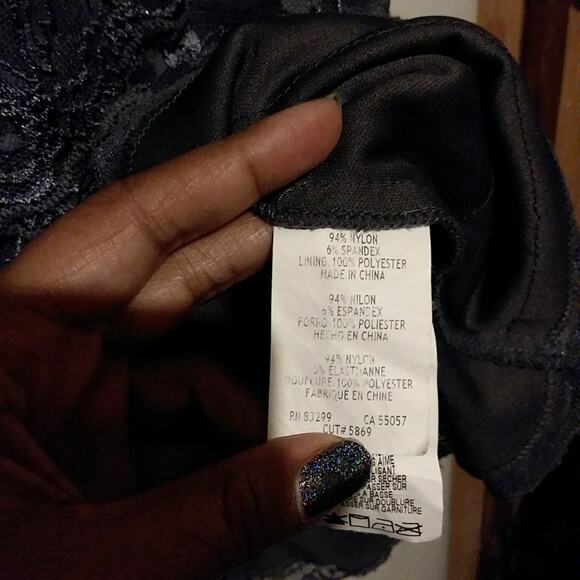 Y2K Gray Lace Dress Size 6 Party Cocktail Helene Blake - Picture 5 of 6